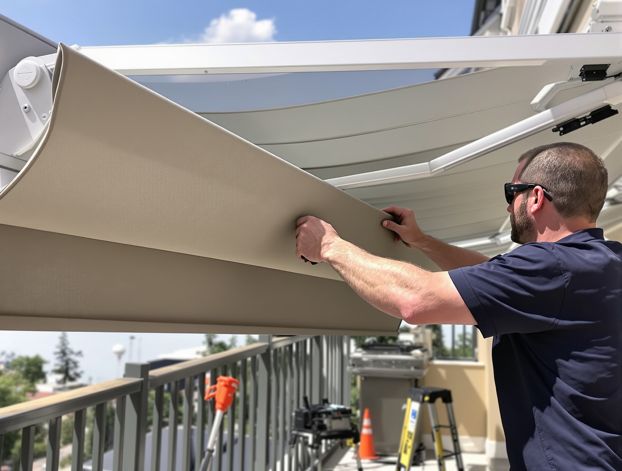Technicien DFPRO remplacant toile store banne Herault